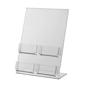 L-teline A4 + 4 x käyntikorttilokeroa